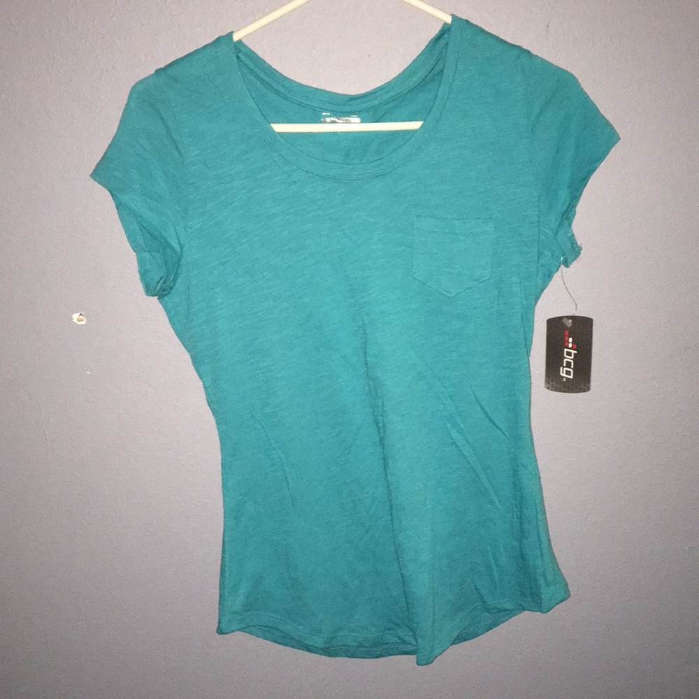 Blue Scoop Neck Tee